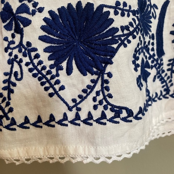 Zara 100% Linen Embroidered Dress Size S - Picture 5 of 8